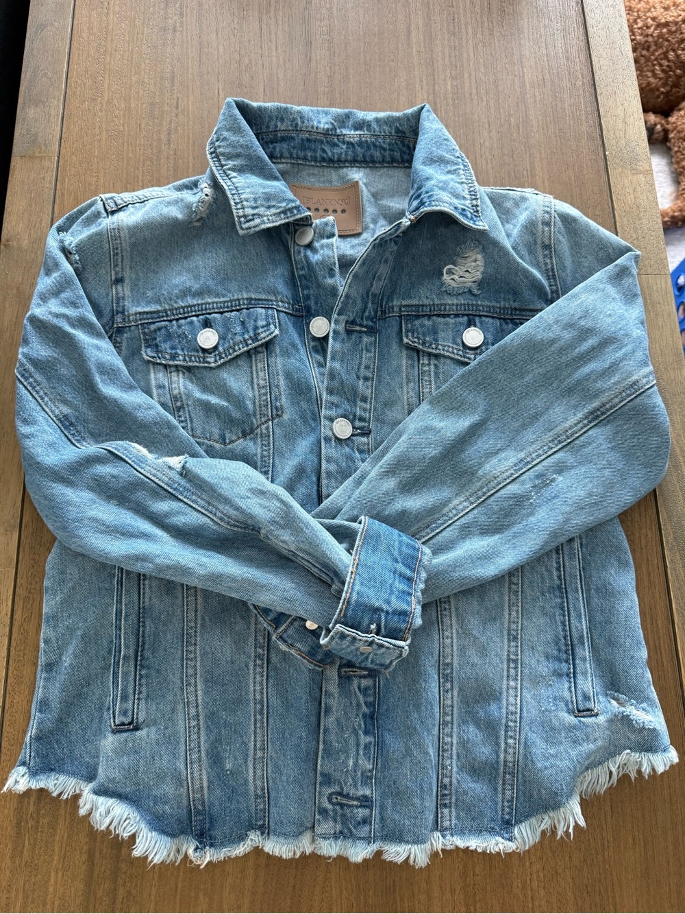 Blank NYC Light Blue Distressed Jean Jacket